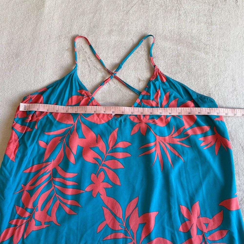 Old Navy Teal and Coral Floral Dress - Picture 7 of 8